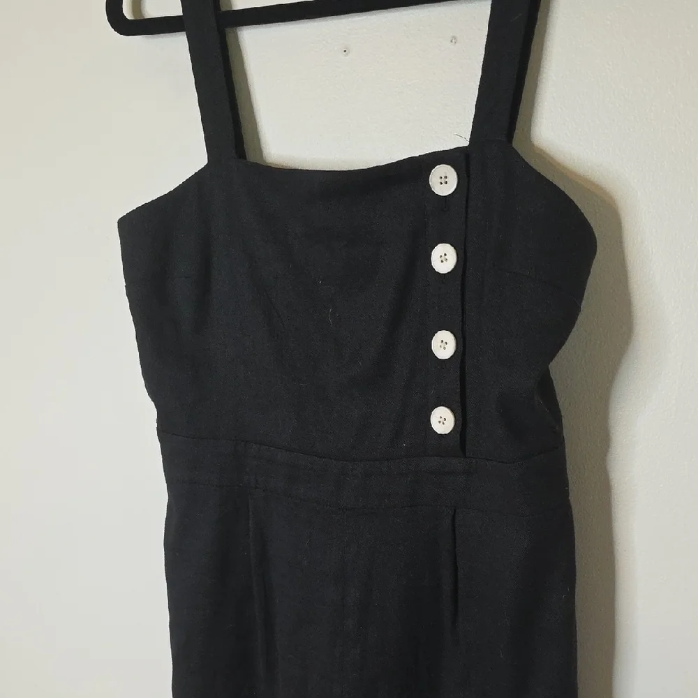 Banana Republic Linen Black Jumpsuit with Buttons Sz 4